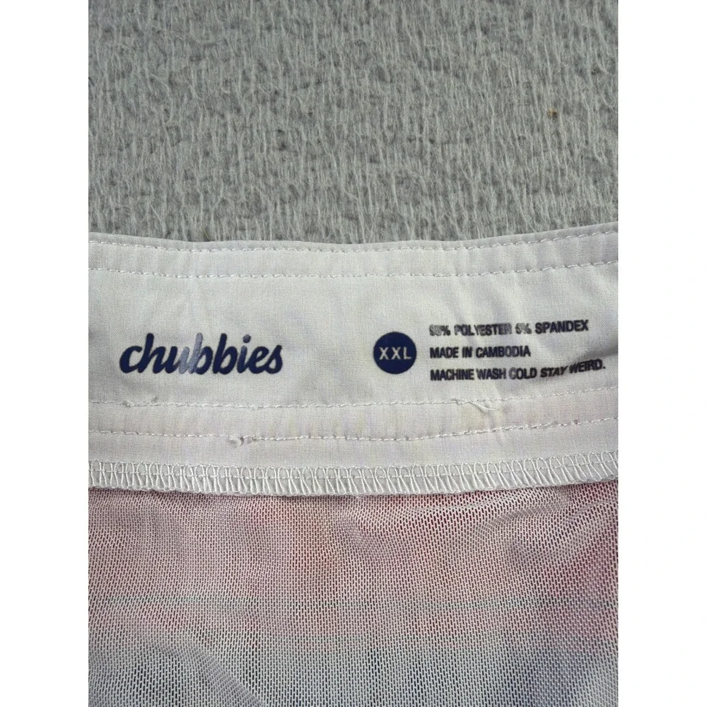 Chubbies Mens XXL Blue White Red Colorblock Shorts Lined Swim Trunks 6